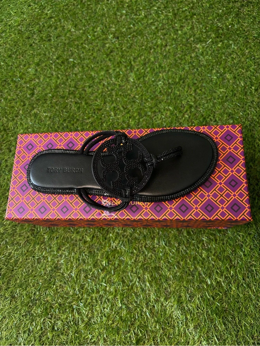 Tory Burch Sandals Black with gems Size 6-6.5